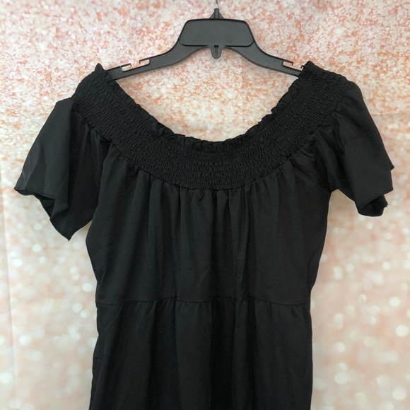 NEW Black Tiered Off-the-Shoulder Maxi Dress - Picture 3 of 7